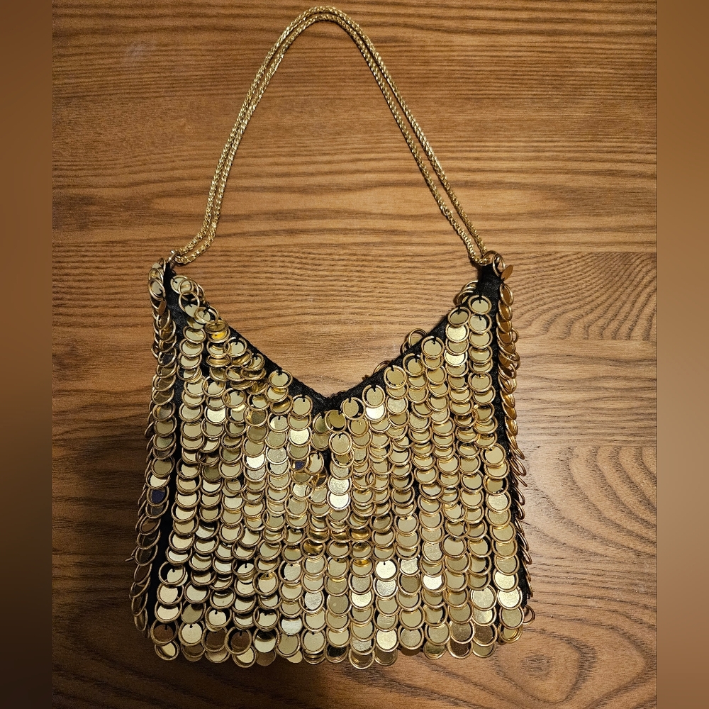 Zara Gold Sequin Clutch